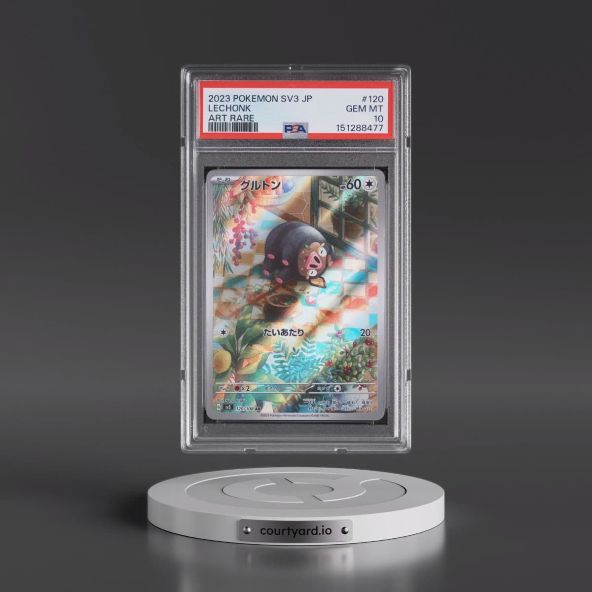 2023 Pokémon SV3-Ruler of the Black Flame #120 Lechonk - Art Rare (PSA 10 GEM MINT)