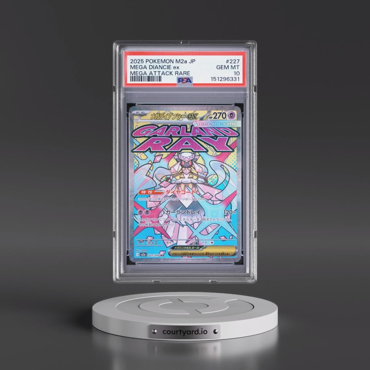 2025 Pokémon M2a-Mega Dream EX #227 Mega Diancie EX - Holo Mega Attack Rare (PSA 10 GEM MINT)