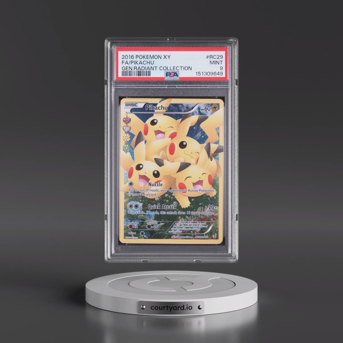 2016 Pokémon XY Generations Radiant Collection #RC29 Pikachu - Full Art (PSA 9 MINT)