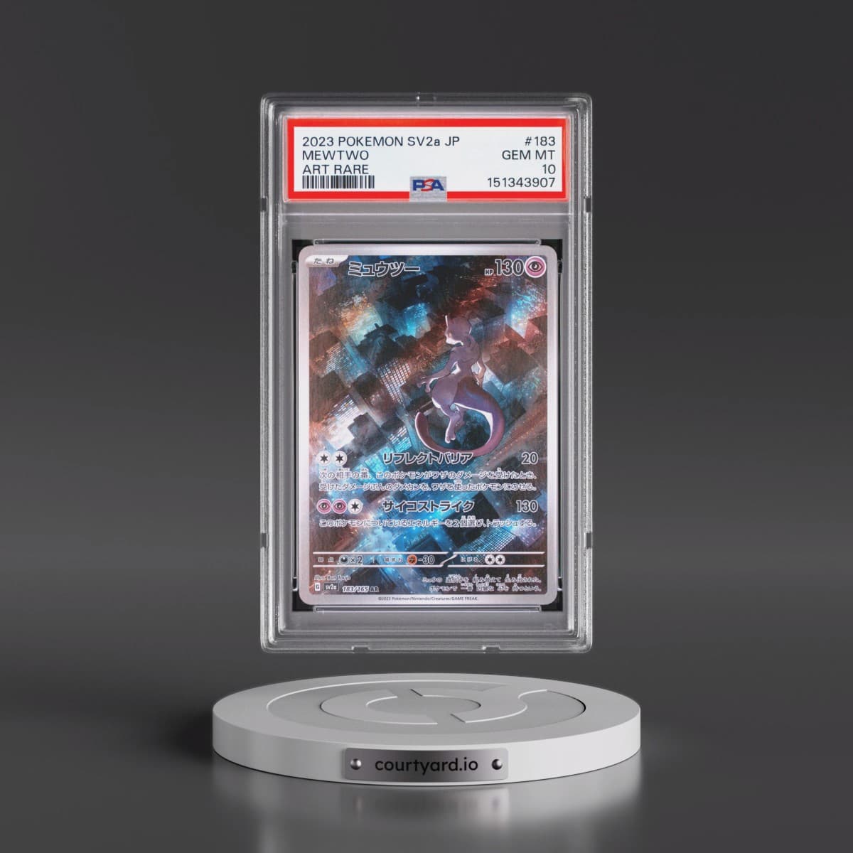 2023 Pokémon Sv2a-Pokémon Card 151 #183 Mewtwo - Art Rare (PSA 10 GEM MINT)