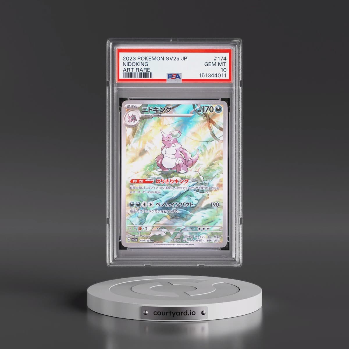 2023 Pokémon Sv2a-Pokémon 151 #174 Nidoking - Art Rare (PSA 10 GEM MINT)