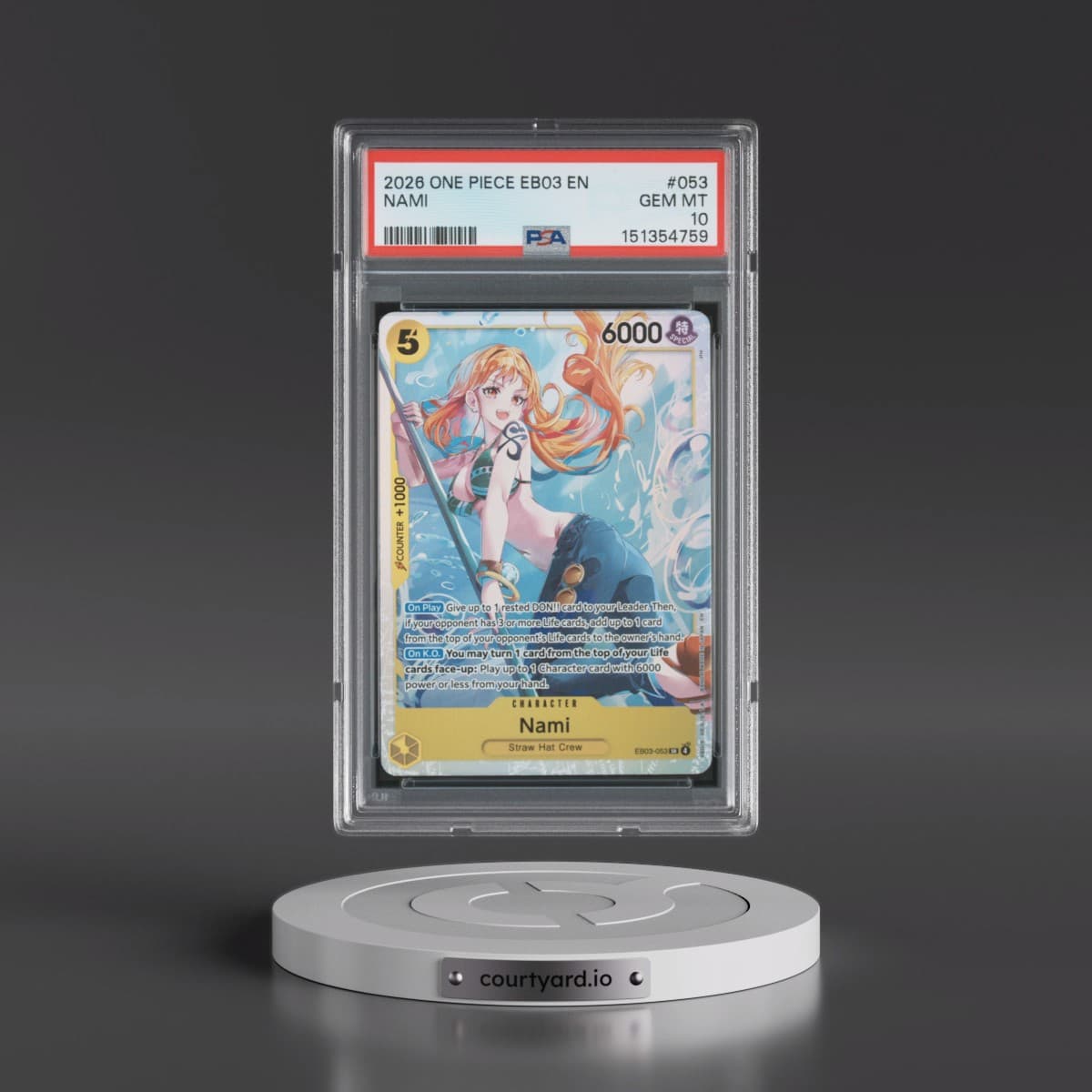 2026 One Piece EB03-Extra Booster -One Piece Heroines Edition #053 Nami (PSA 10 GEM MINT)