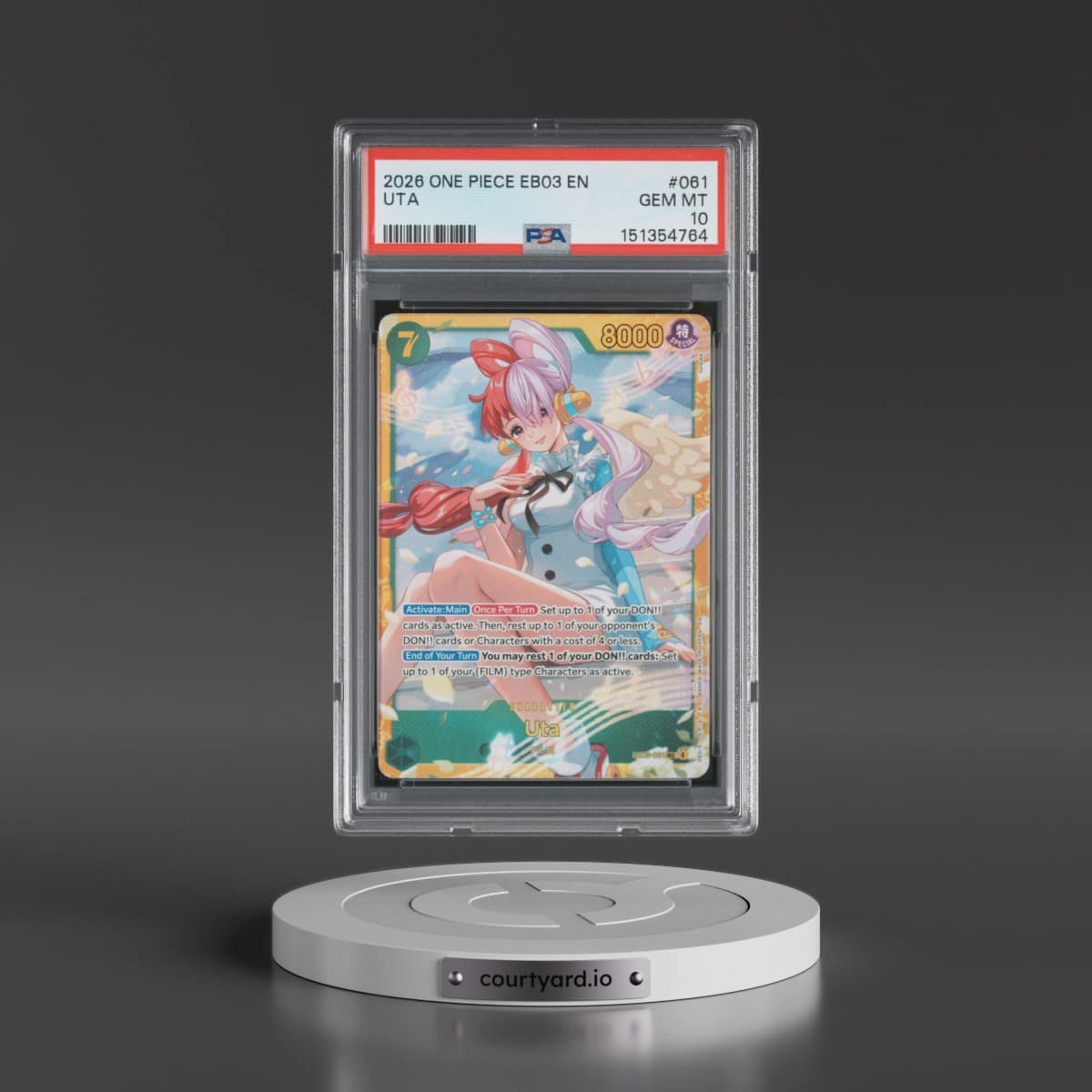 2026 One Piece EB03-Extra Booster -One Piece Heroines Edition #061 Uta (PSA 10 GEM MINT)