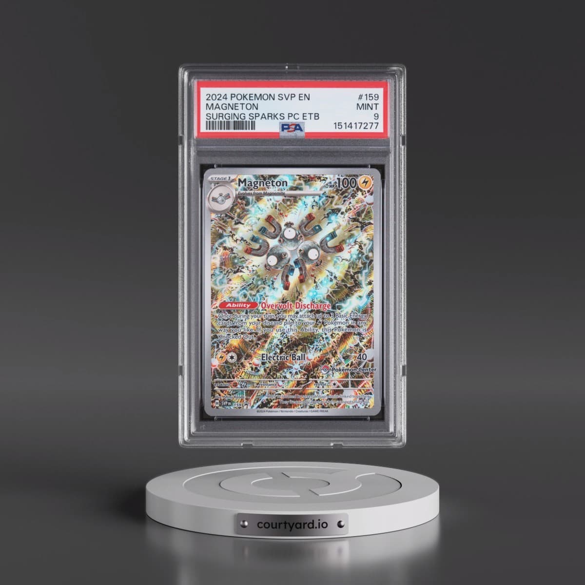 2024 Pokémon Svp EN-SV Black Star Promo #159 Magneton - Surging Sparks Pokemon Center Elite Trainer Box (PSA 9 MINT)