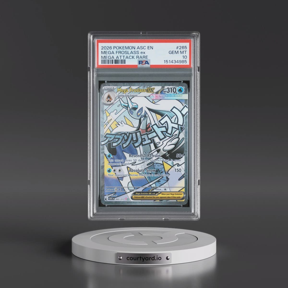 2026 Pokémon Asc EN-Ascended Heroes #265 Mega Froslass EX - Holo Mega Attack Rare (PSA 10 GEM MINT)