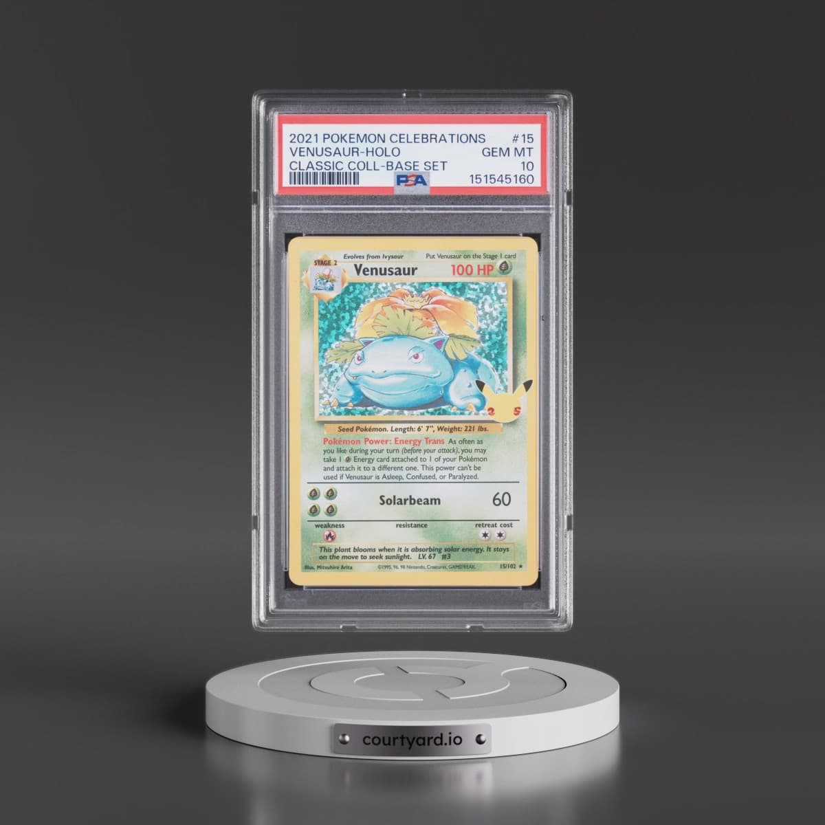 2021 Pokémon Celebrations Classic Collection #15 Venusaur - Holo (PSA 10 GEM MINT)