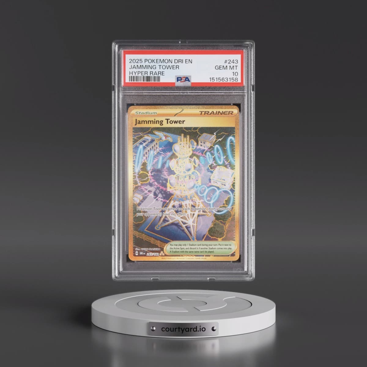 2025 Pokémon Dri EN-Destined Rivals #243 Jamming Tower - Hyper Rare (PSA 10 GEM MINT)