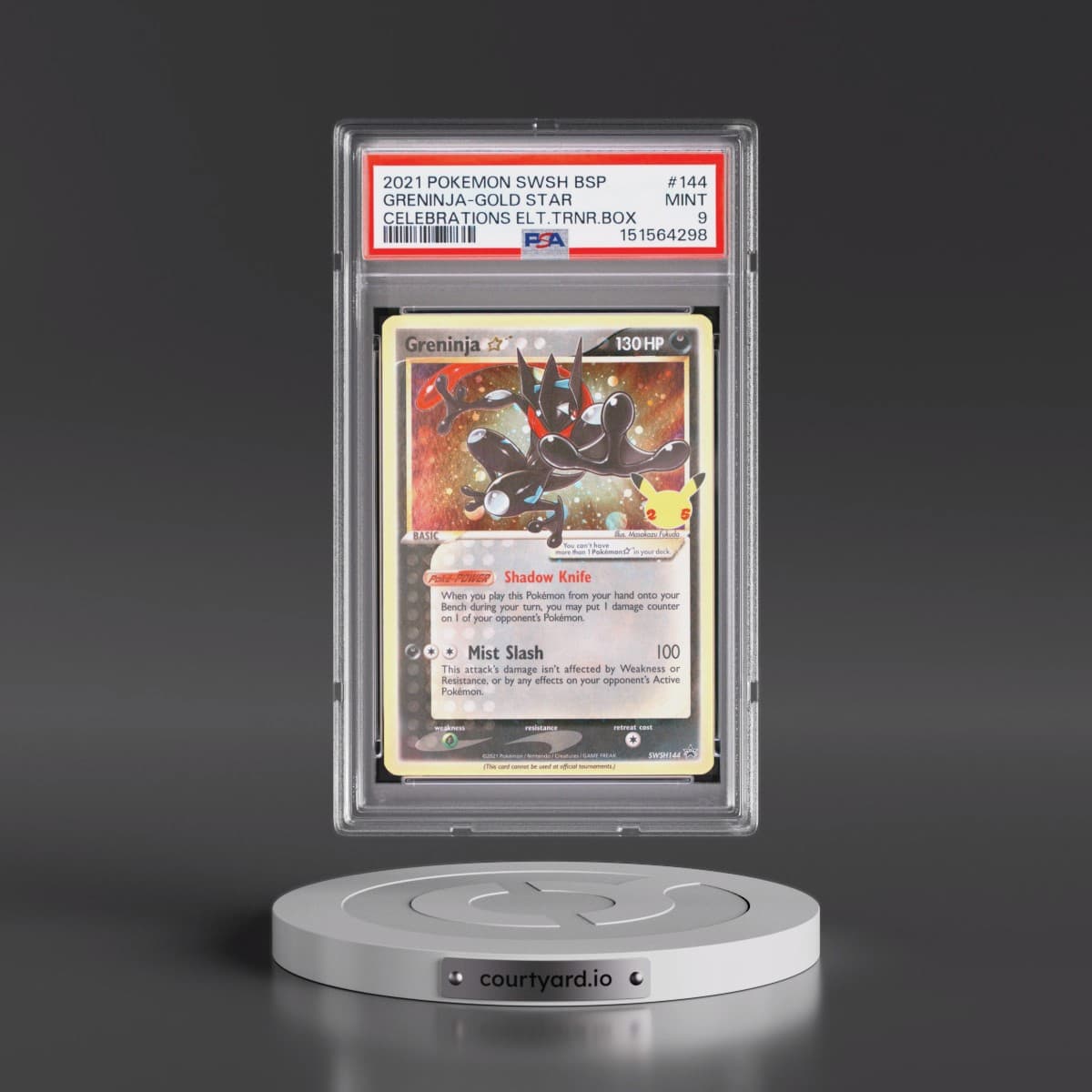 2021 Pokémon Swsh Black Star Promo #144 Greninja-Gold Star - Celebrations Elite Trainer Box (PSA 9 MINT)