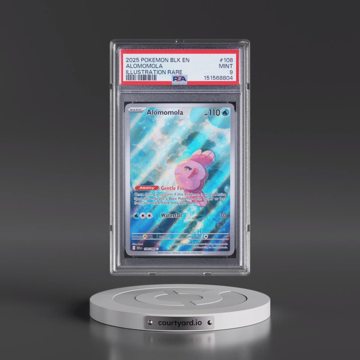 2025 Pokémon Blk EN-Black Bolt #108 Alomomola - Illustration Rare (PSA 9 MINT)