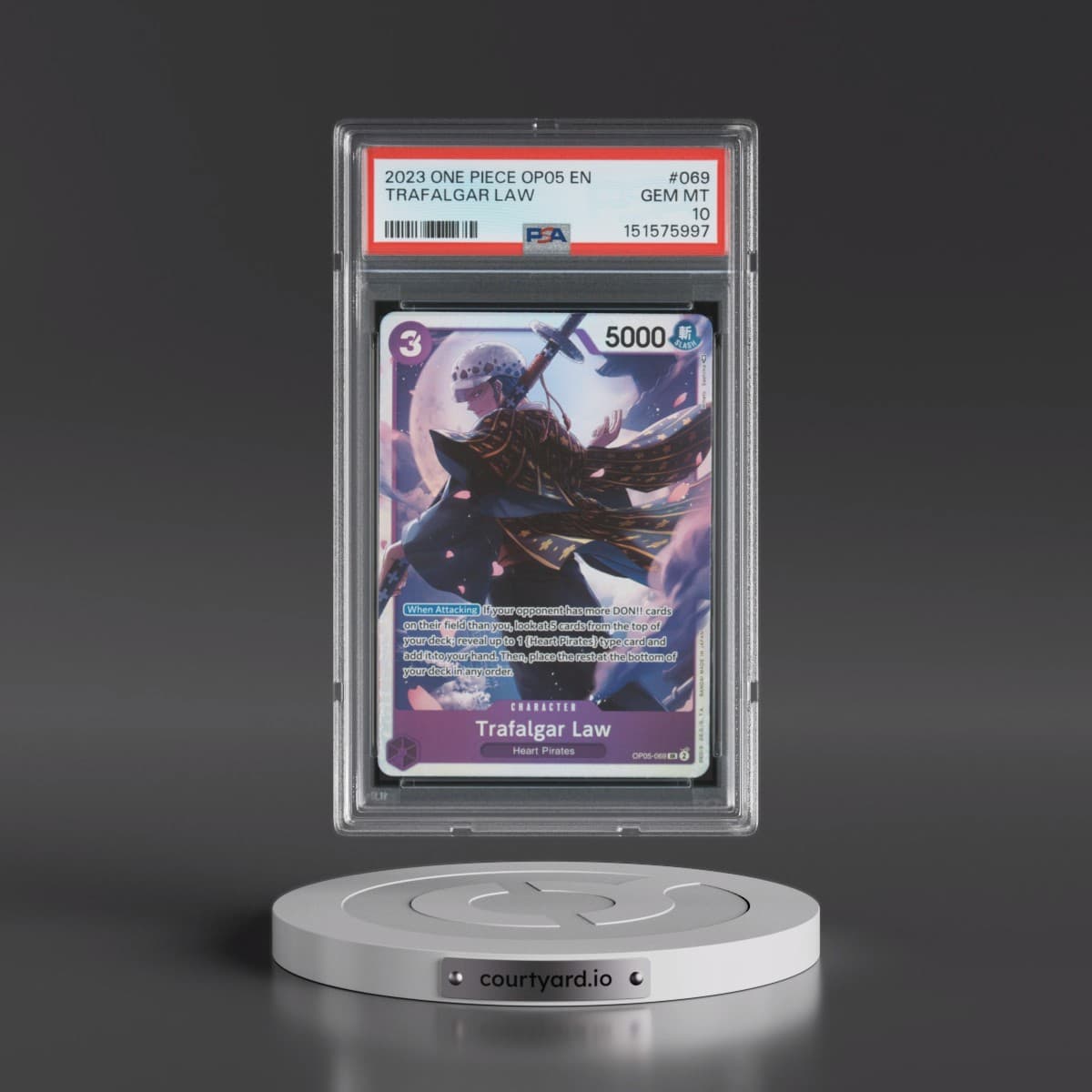 2023 One Piece OP05-Awakening of the New Era #069 Trafalgar Law (PSA 10 GEM MINT)