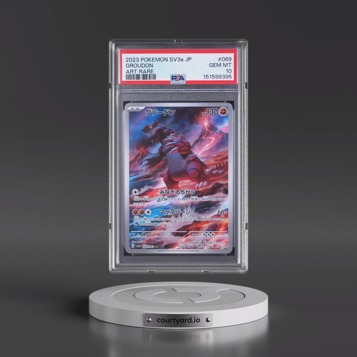 2023 Pokémon Sv3a-Raging Surf #069 Groudon - Art Rare (PSA 10 GEM MINT)