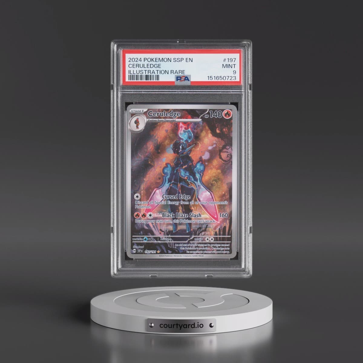 2024 Pokémon Ssp EN-Surging Sparks #197 Ceruledge - Illustration Rare (PSA 9 MINT)