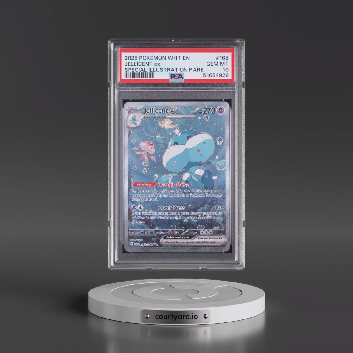 2025 Pokémon Wht EN-White Flare #168 Jellicent EX - Holo Special Illustration Rare (PSA 10 GEM MINT)