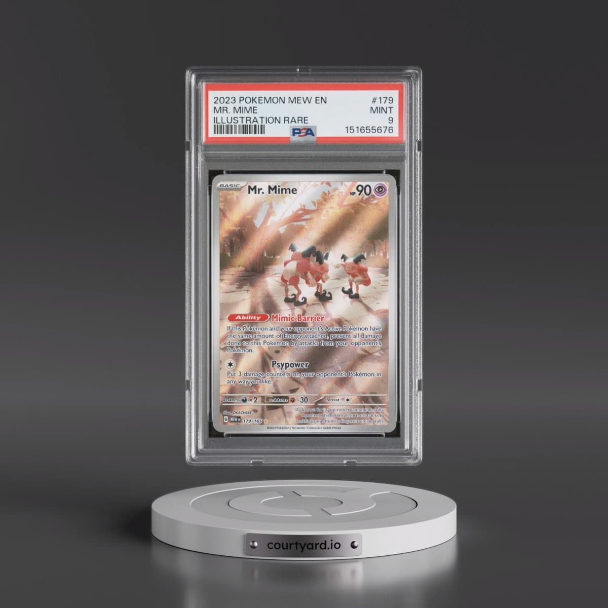 2023 Pokémon Mew EN-151 #179 Mr. Mime - Illustration Rare (PSA 9 MINT)