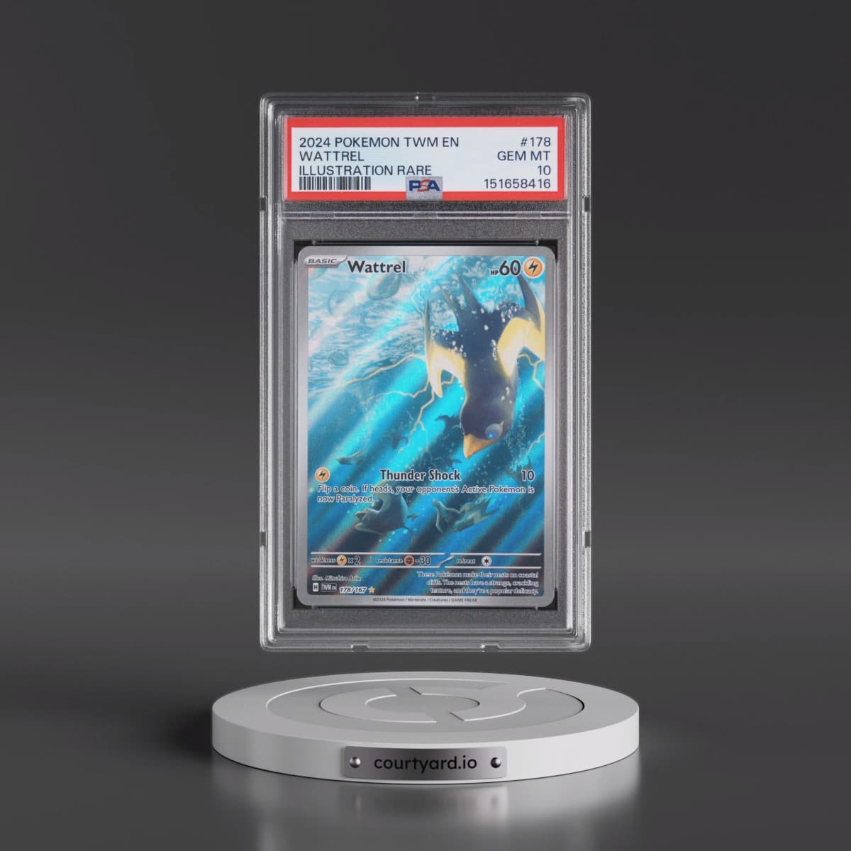 2024 Pokémon Twm EN-Twilight Masquerade #178 Wattrel - Illustration Rare (PSA 10 GEM MINT)