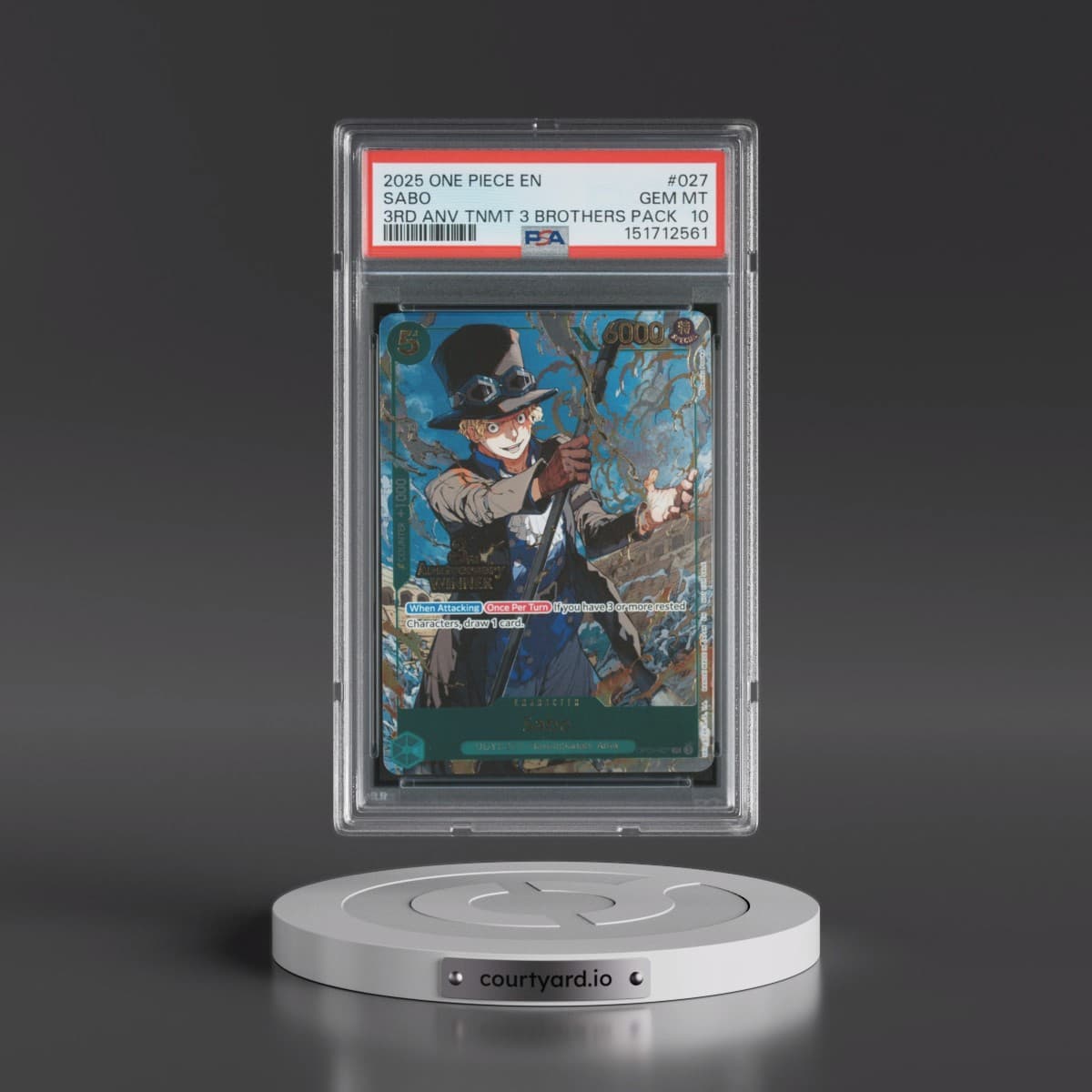 2025 One Piece 3rd Anniversary Tournament 3 Brothers Pack #027 Sabo (PSA 10 GEM MINT)