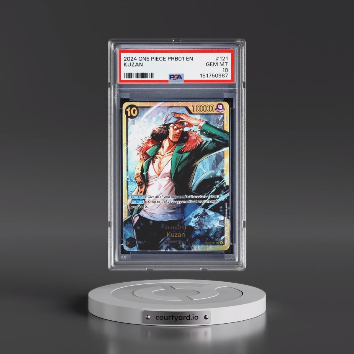 2024 One Piece PRB01-Premium Booster -One Piece Card the Best #121 Kuzan (PSA 10 GEM MINT)