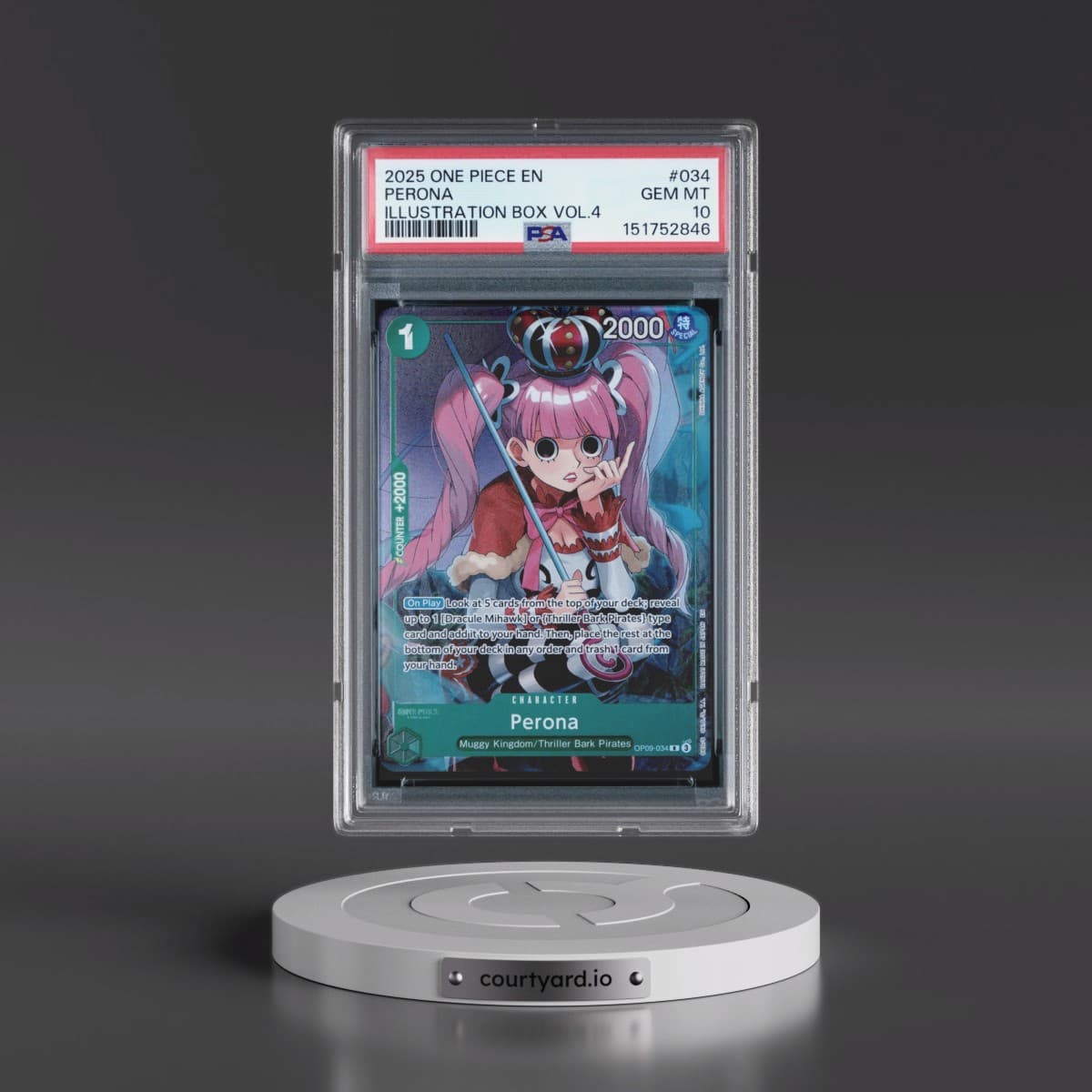 2025 One Piece Promos #034 Perona - Illustration Box Vol.4 (PSA 10 GEM MINT)