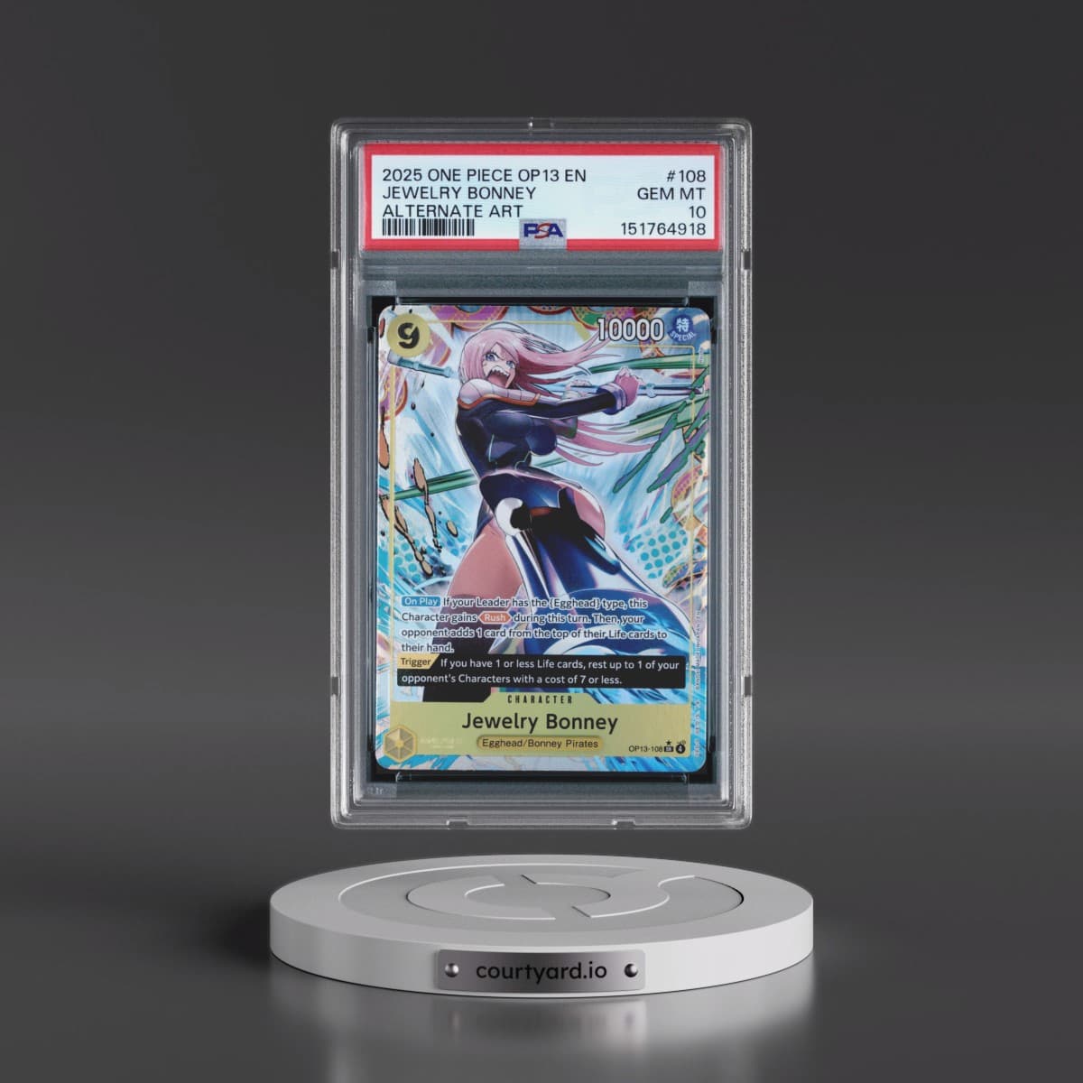 2025 One Piece OP13-Carrying on His Will #108 Jewelry Bonney - Alternate Art (PSA 10 GEM MINT)