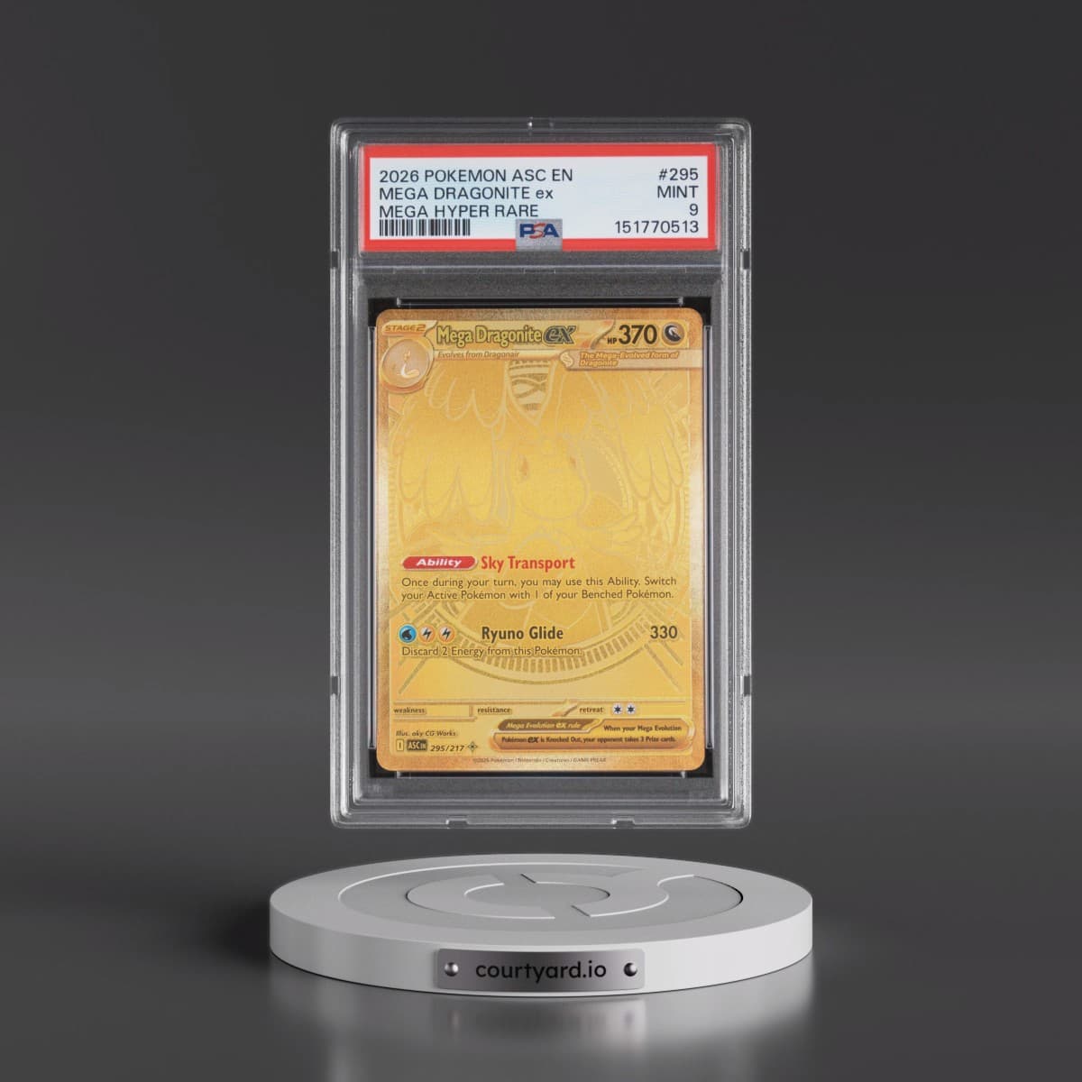 2026 Pokémon Asc EN-Ascended Heroes #295 Mega Dragonite EX - Holo Mega Hyper Rare (PSA 9 MINT)