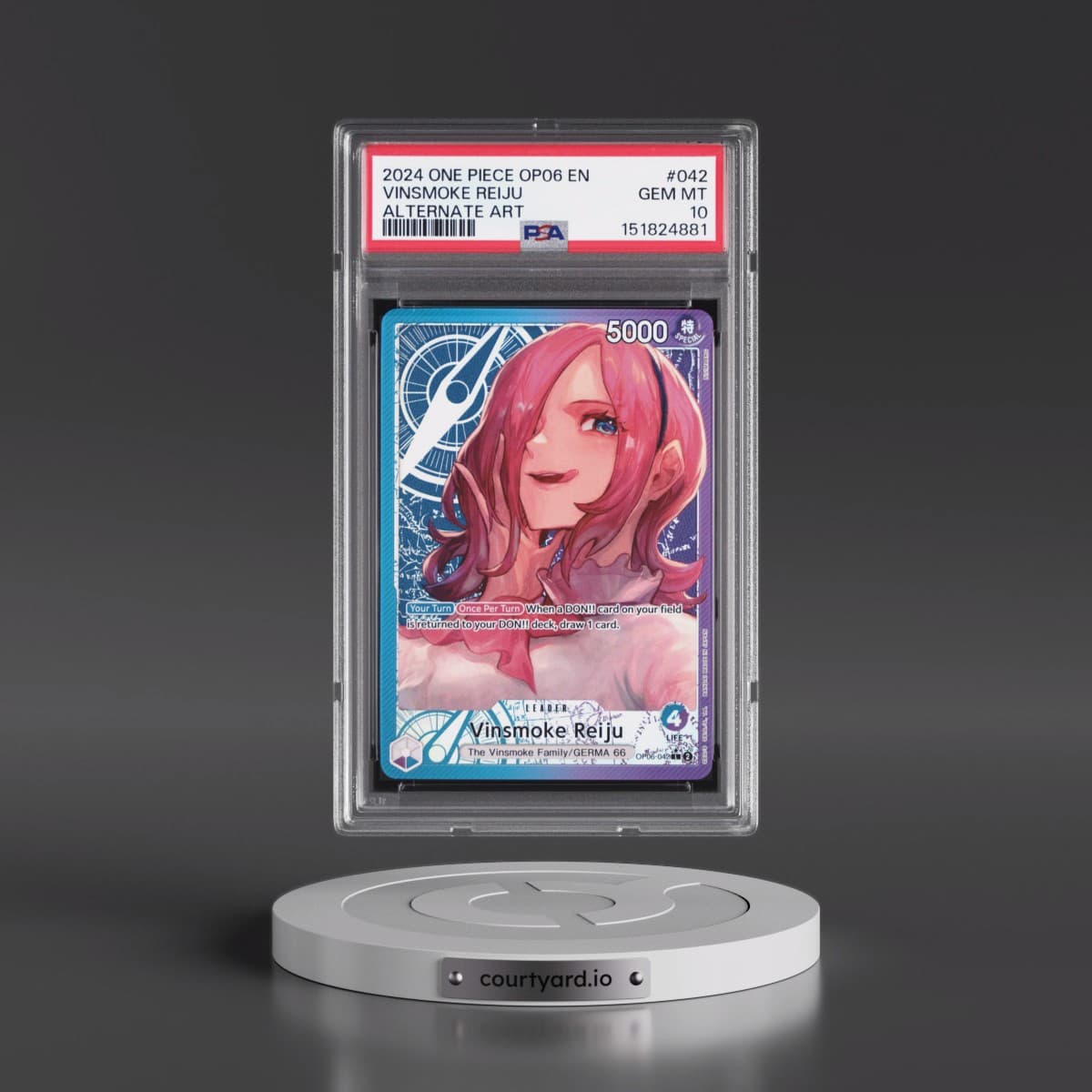 2024 One Piece OP06-Wings of the Captain #042 Vinsmoke Reiju - Alternate Art (PSA 10 GEM MINT)