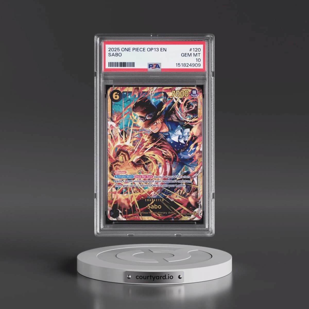 2025 One Piece OP13-Carrying on His Will #120 Sabo (PSA 10 GEM MINT)