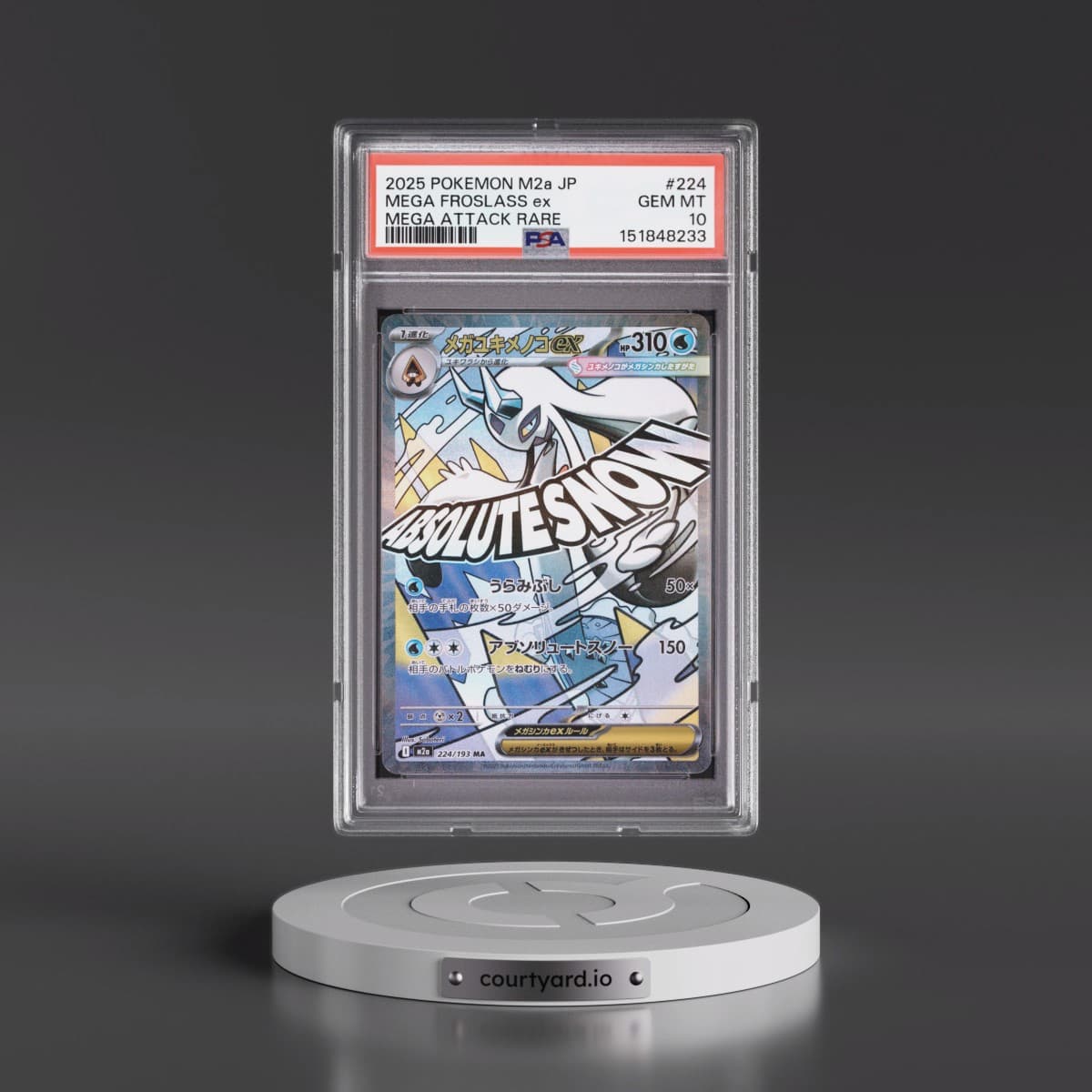 2025 Pokémon M2a-Mega Dream EX #224 Mega Froslass EX - Holo Mega Attack Rare (PSA 10 GEM MINT)