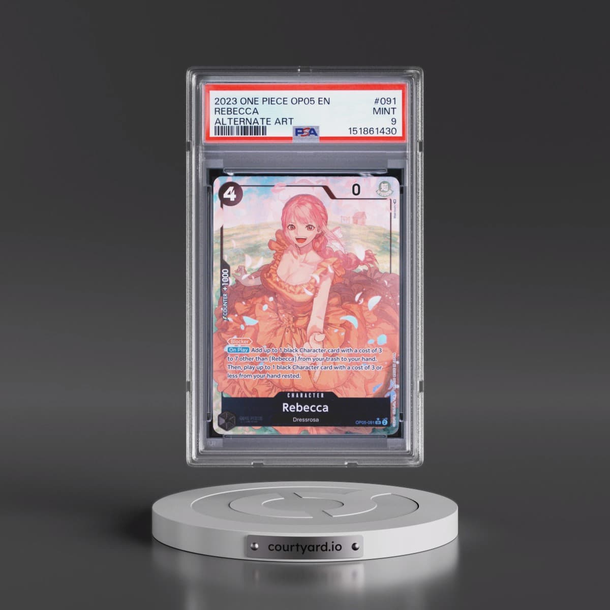 2023 One Piece OP05-Awakening of the New Era #091 Rebecca - Alternate Art (PSA 9 MINT)