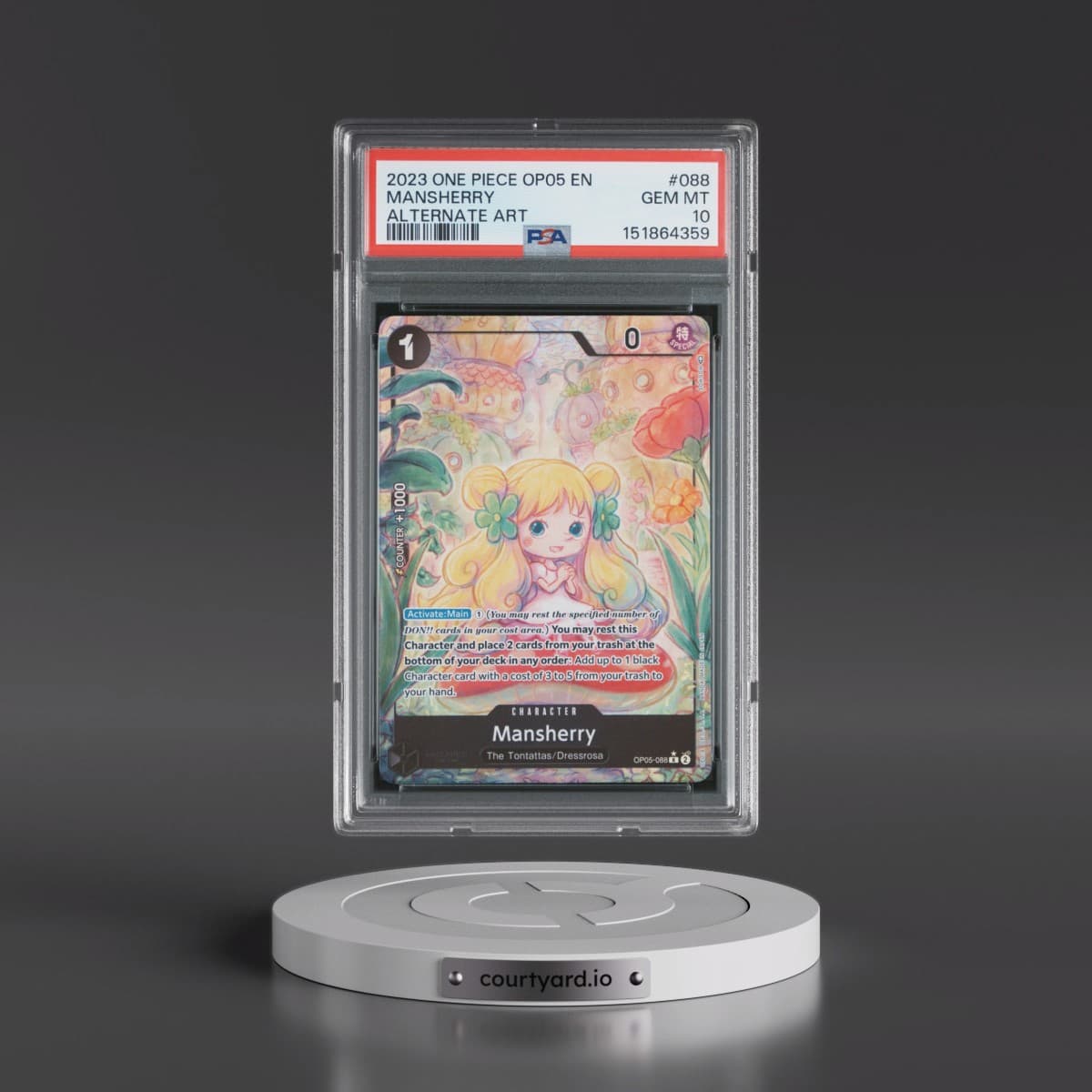 2023 One Piece OP05-Awakening of the New Era #088 Mansherry - Alternate Art (PSA 10 GEM MINT)