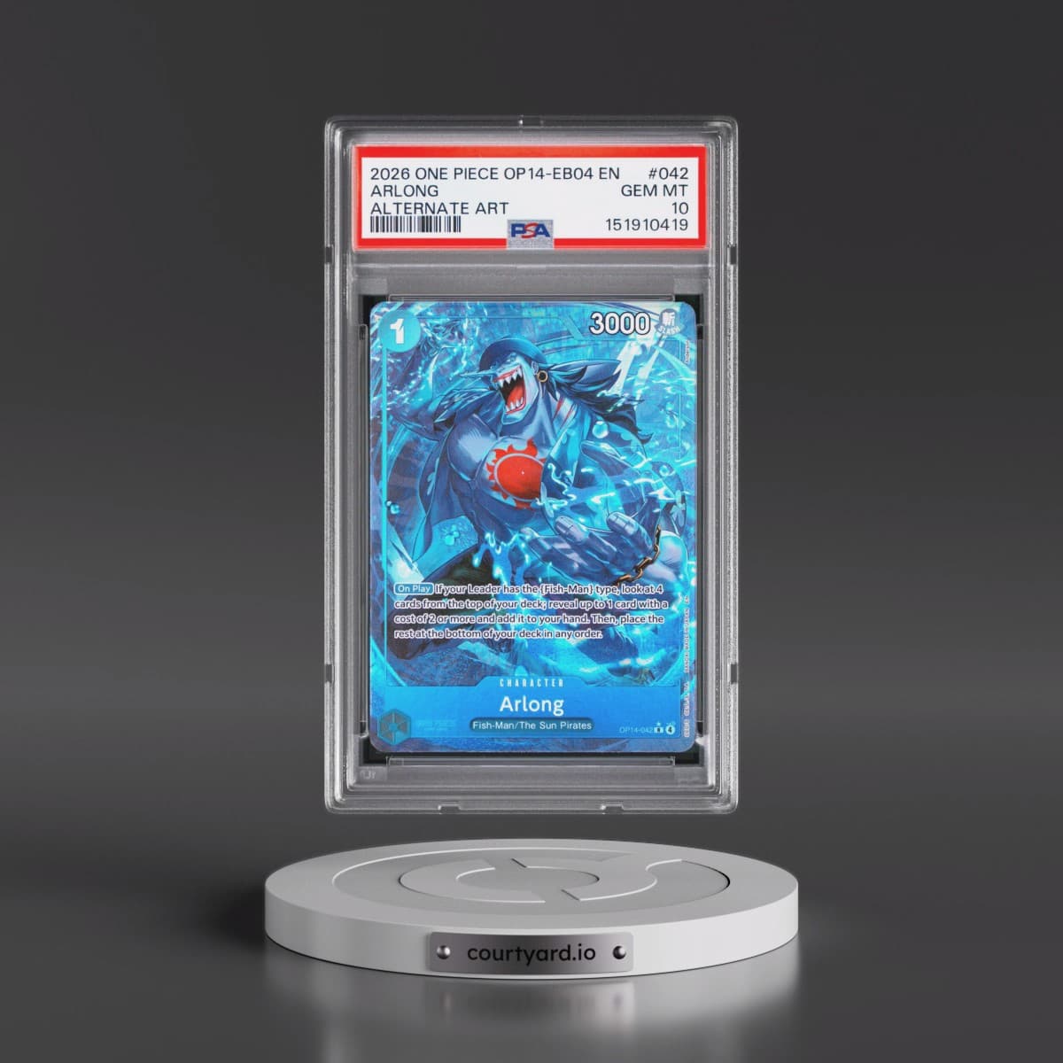 2026 One Piece OP14-EB04-the Azure Sea's Seven #042 Arlong - Alternate Art (PSA 10 GEM MINT)