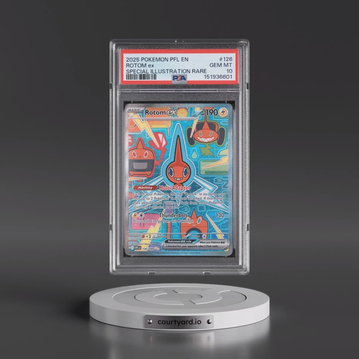 2025 Pokémon Pfl EN-Phantasmal Flames #126 Rotom EX - Holo Special Illustration Rare (PSA 10 GEM MINT)