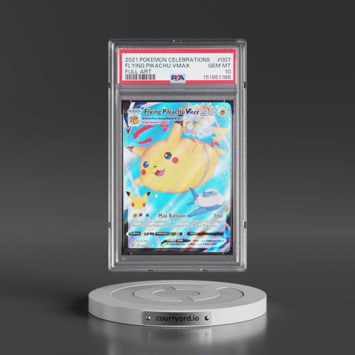 2021 Pokémon Celebrations #007 Flying Pikachu Vmax - Full Art (PSA 10 GEM MINT)