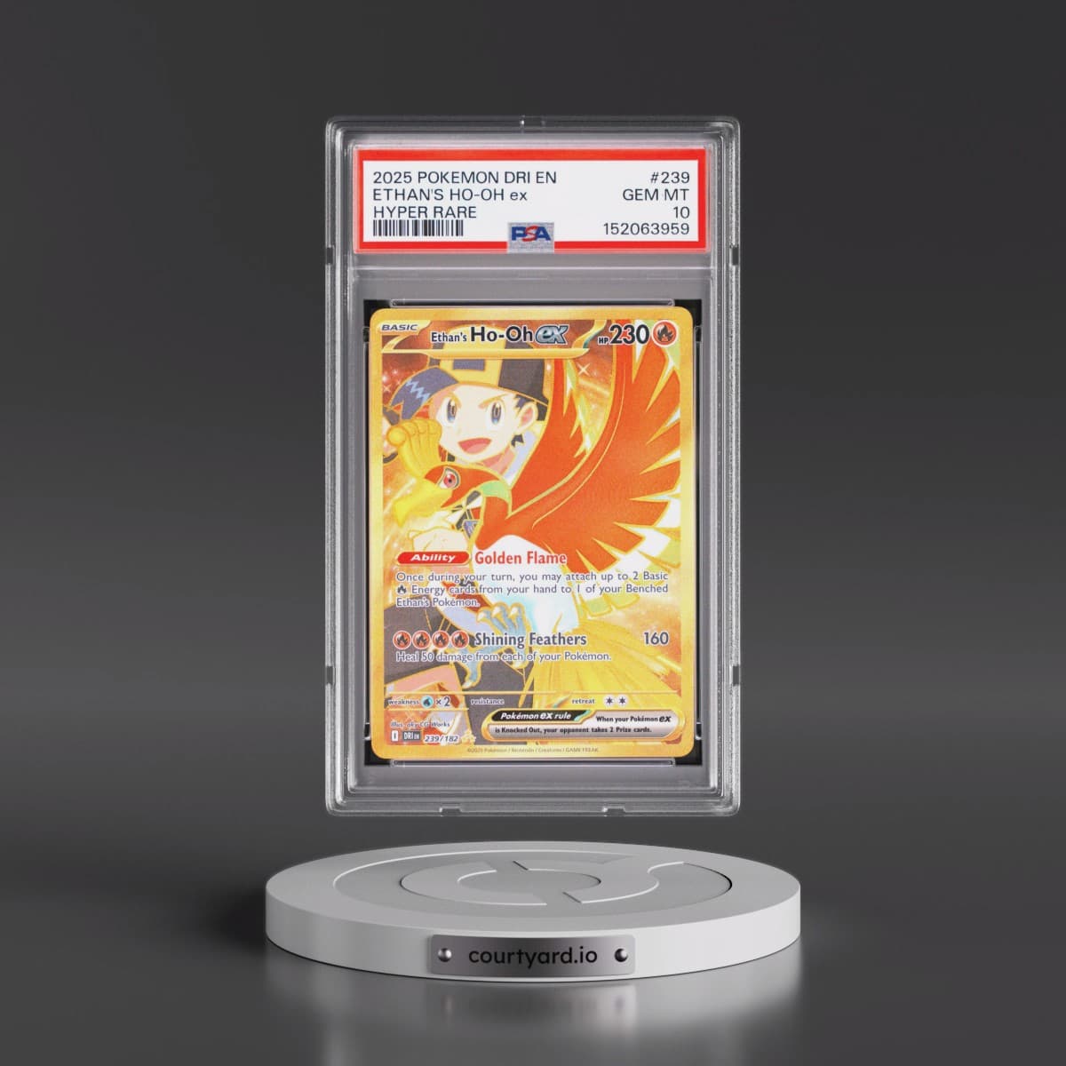 2025 Pokémon Dri EN-Destined Rivals #239 Ethan's HO-Oh EX - Holo Hyper Rare (PSA 10 GEM MINT)