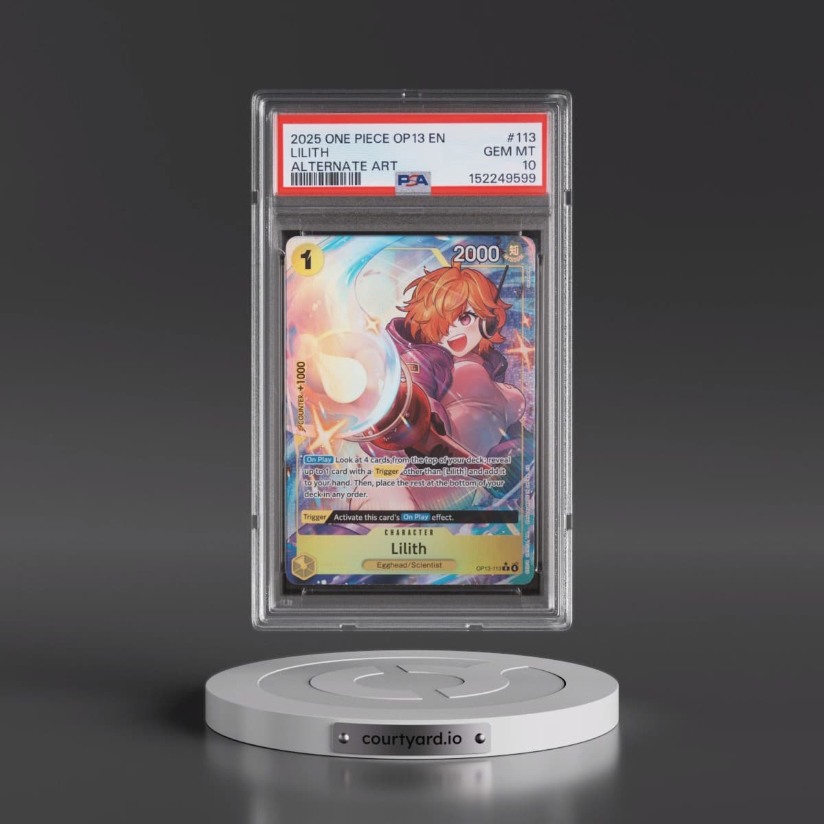 2025 One Piece OP13-Carrying on His Will #113 Lilith - Alternate Art (PSA 10 GEM MINT)