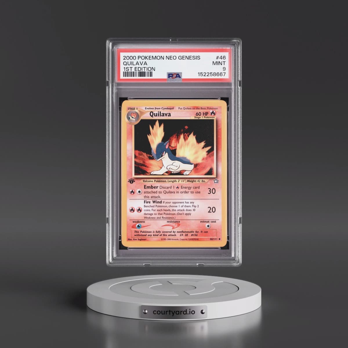 2000 Pokémon Neo Genesis #46 Quilava - 1st Edition (PSA 9 MINT)
