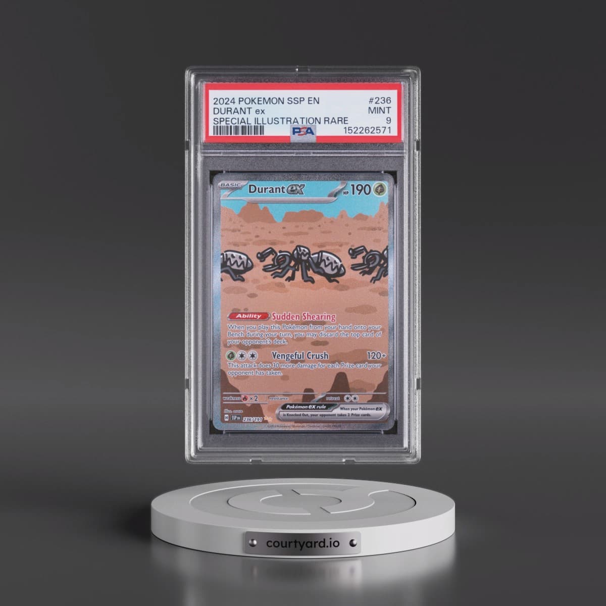2024 Pokémon Ssp EN-Surging Sparks #236 Durant EX - Holo Special Illustration Rare (PSA 9 MINT)