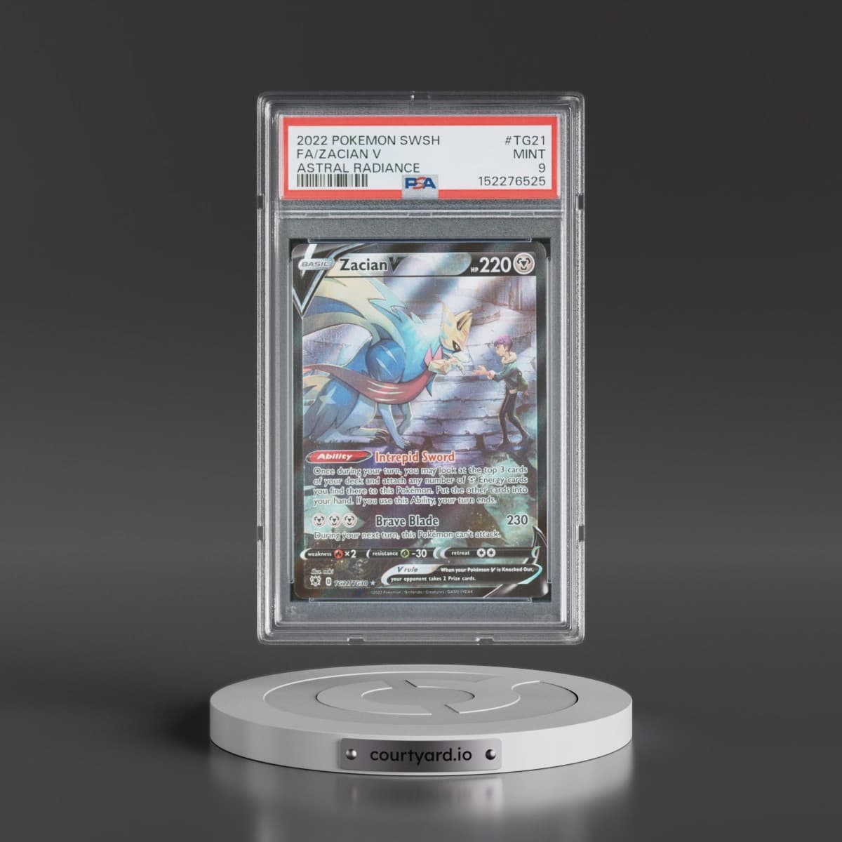 2022 Pokémon Sword & Shield Astral Radiance #TG21 Zacian V - Holo Full Art (PSA 9 MINT)