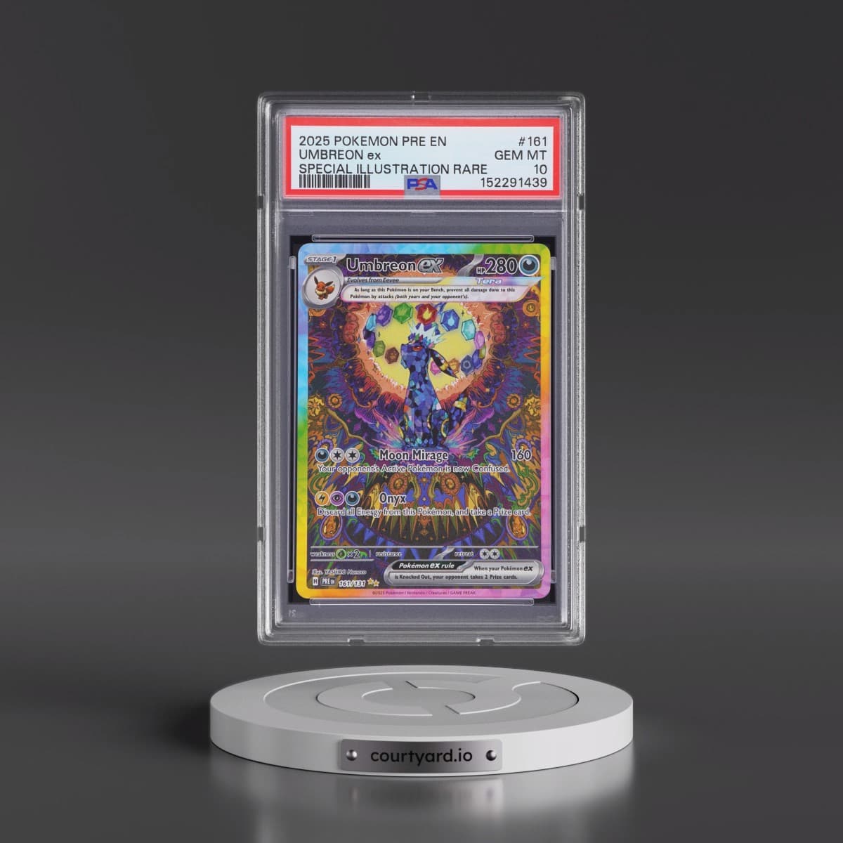 2025 Pokémon Pre EN-Prismatic Evolutions #161 Umbreon EX - Holo Special Illustration Rare (PSA 10 GEM MINT)
