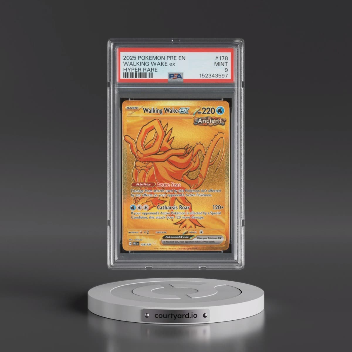 2025 Pokémon Pre EN-Prismatic Evolutions #178 Walking Wake EX - Holo Hyper Rare (PSA 9 MINT)
