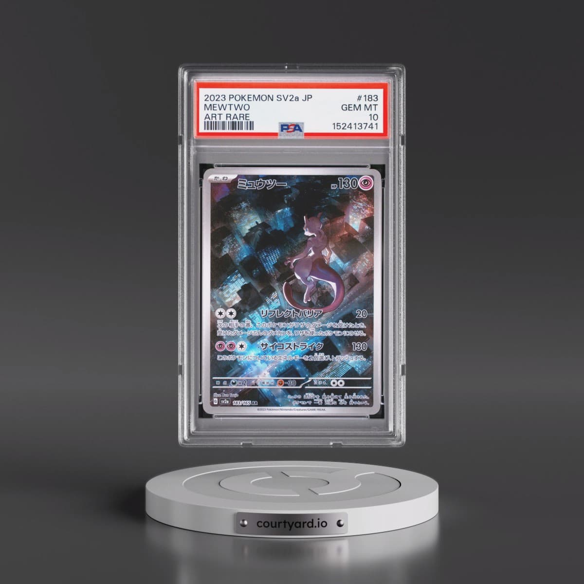 2023 Pokémon Sv2a-Pokémon 151 #183 Mewtwo - Art Rare (PSA 10 GEM MINT)