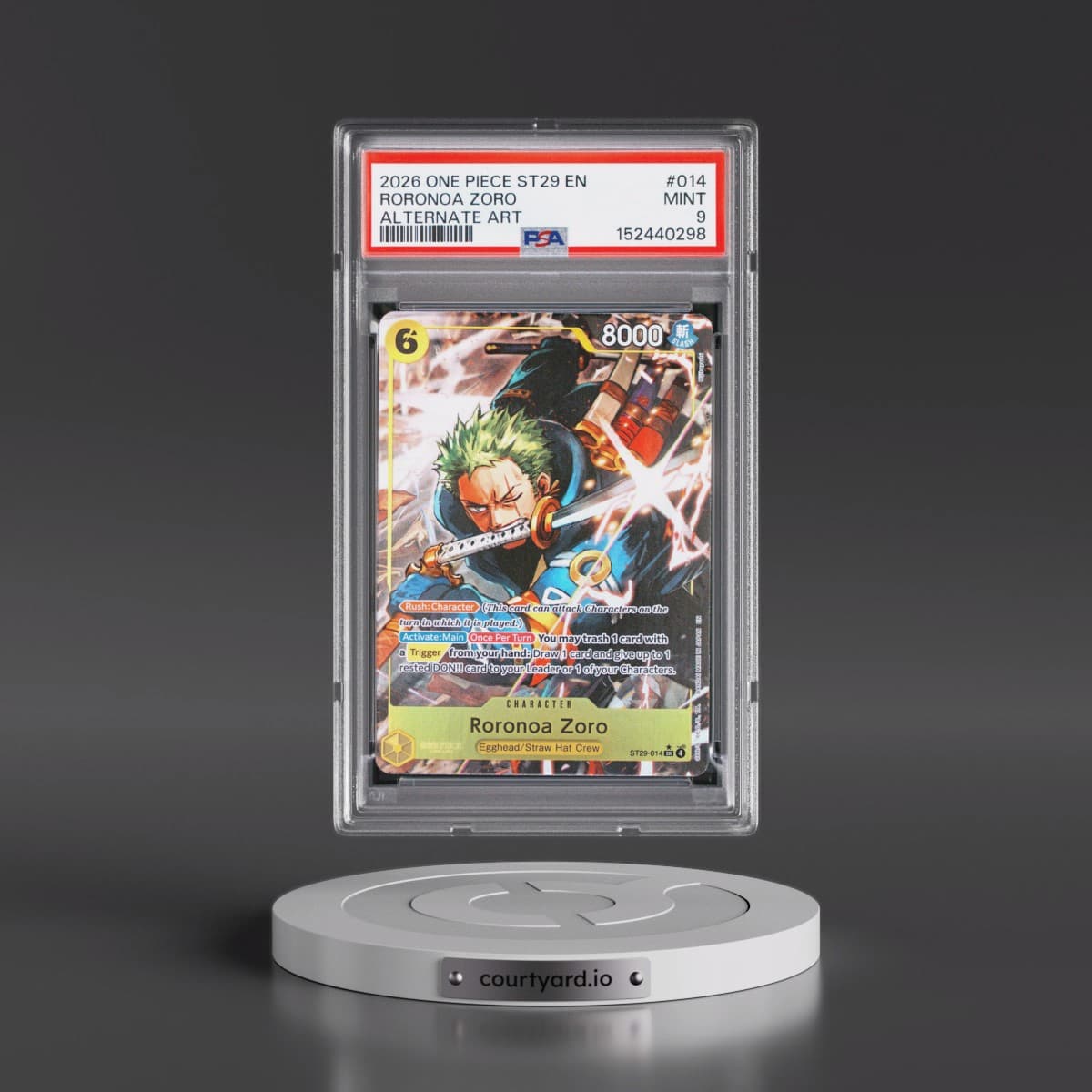2026 One Piece Starter Deck ST29-Egghead #014 Roronoa Zoro - Alternate Art (PSA 9 MINT)