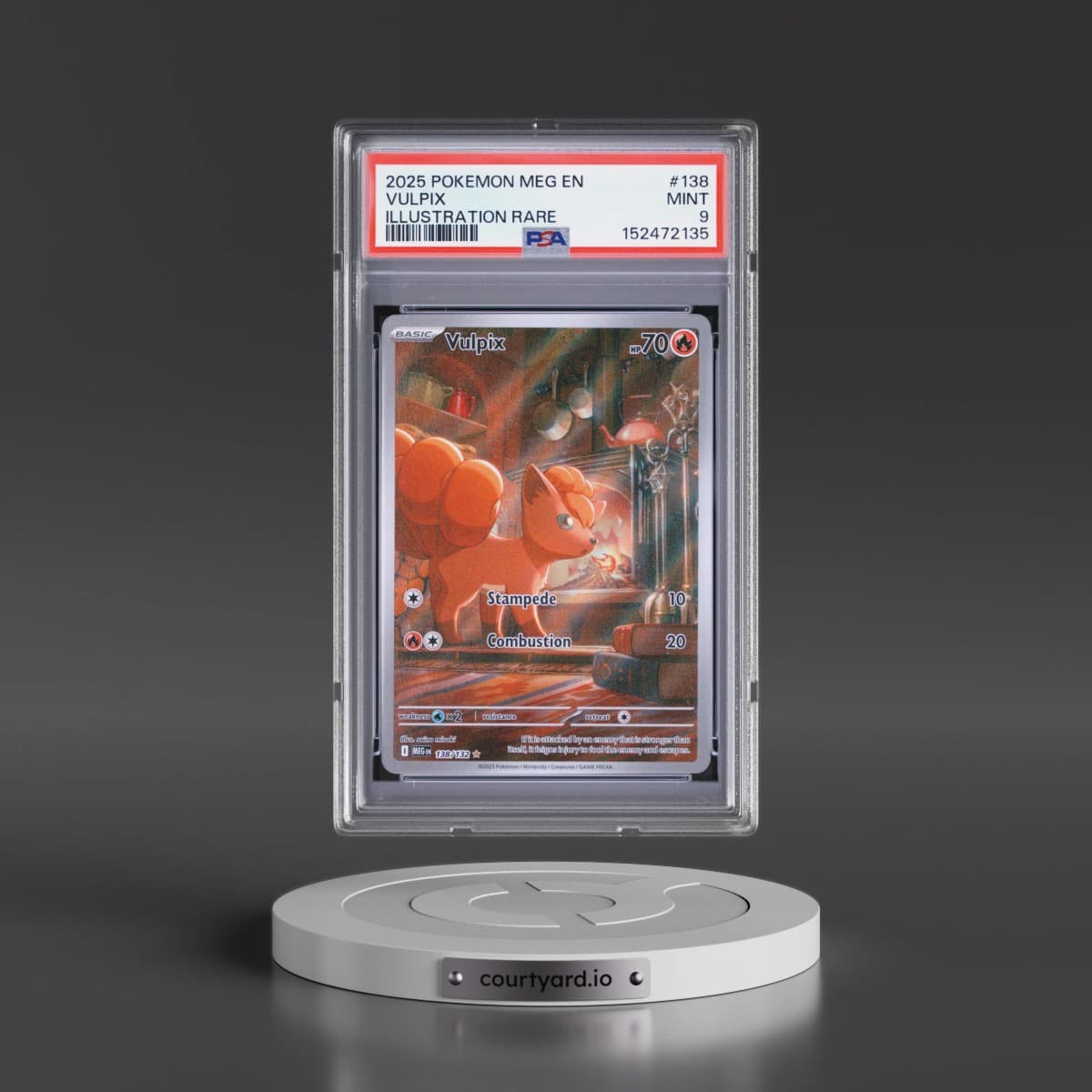 2025 Pokémon Meg EN-Mega Evolution #138 Vulpix - Illustration Rare (PSA 9 MINT)
