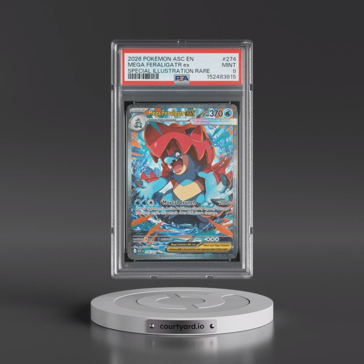2026 Pokémon Asc EN-Ascended Heroes #274 Mega Feraligatr EX - Holo Special Illustration Rare (PSA 9 MINT)