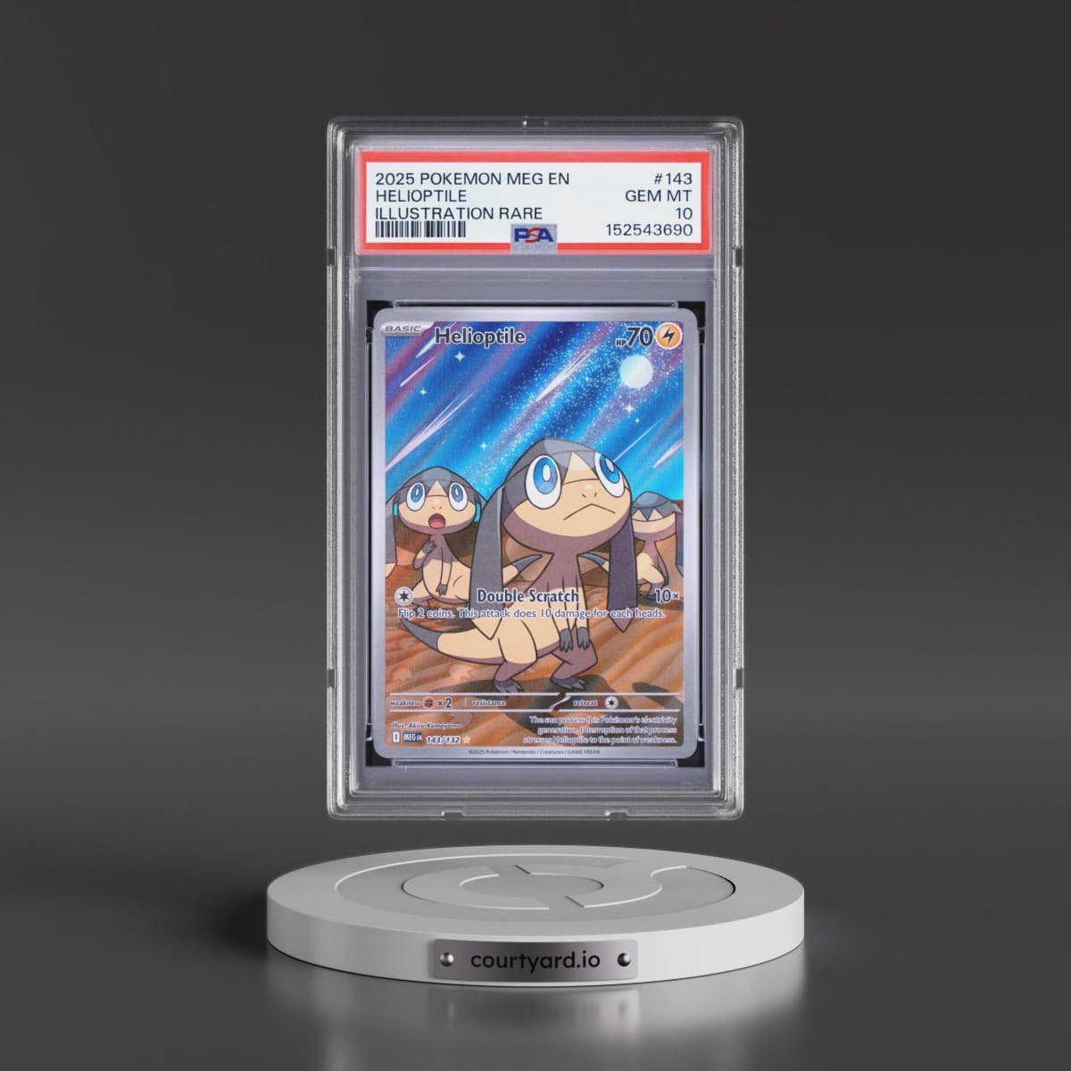 2025 Pokémon Meg EN-Mega Evolution #143 Helioptile - Illustration Rare (PSA 10 GEM MINT)