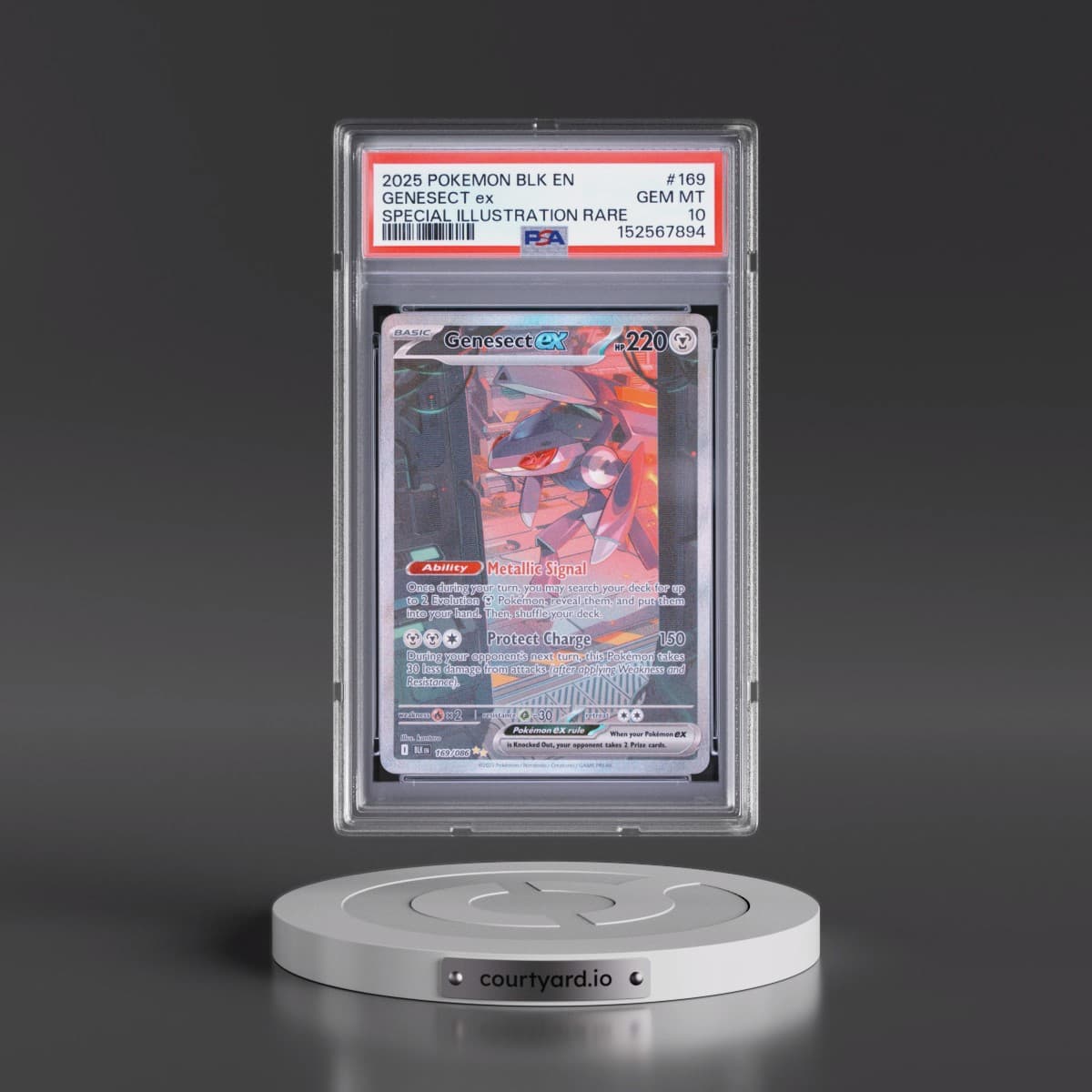 2025 Pokémon Blk EN-Black Bolt #169 Genesect EX - Holo Special Illustration Rare (PSA 10 GEM MINT)