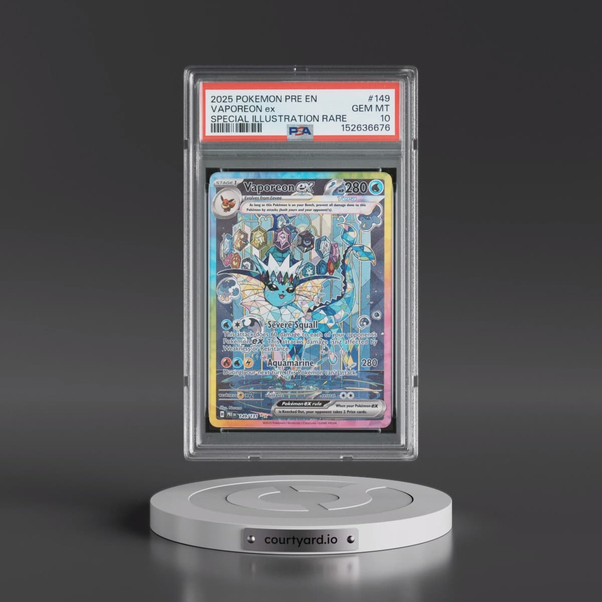 2025 Pokémon Pre EN-Prismatic Evolutions #149 Vaporeon EX - Holo Special Illustration Rare (PSA 10 GEM MINT)