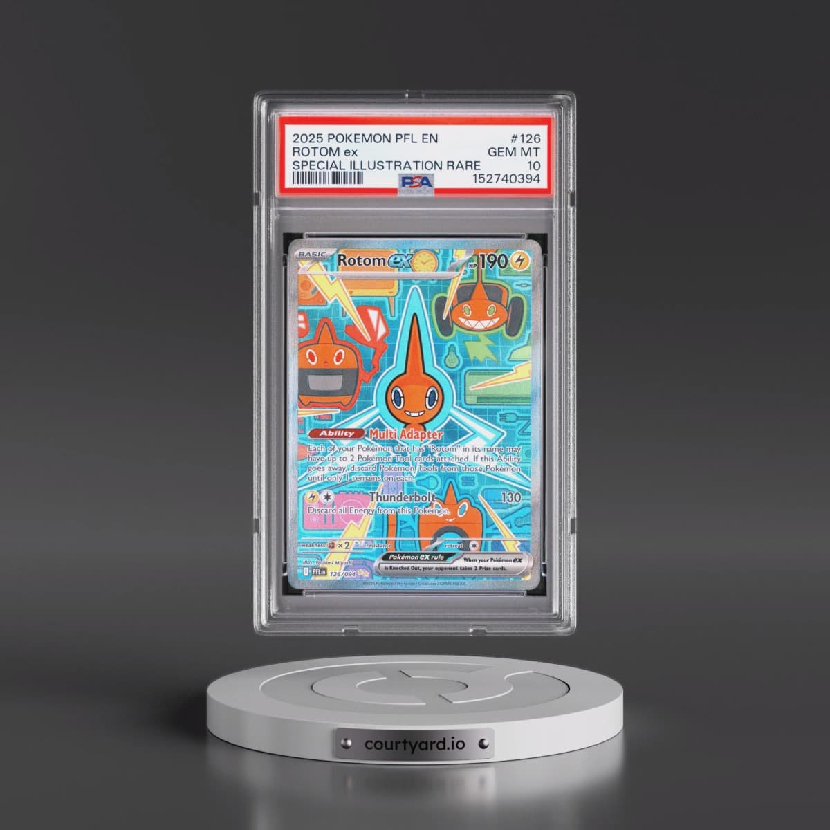 2025 Pokémon Pfl EN-Phantasmal Flames #126 Rotom EX - Holo Special Illustration Rare (PSA 10 GEM MINT)