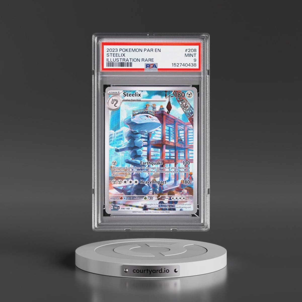 2023 Pokémon Par EN-Paradox Rift #208 Steelix - Illustration Rare (PSA 9 MINT)