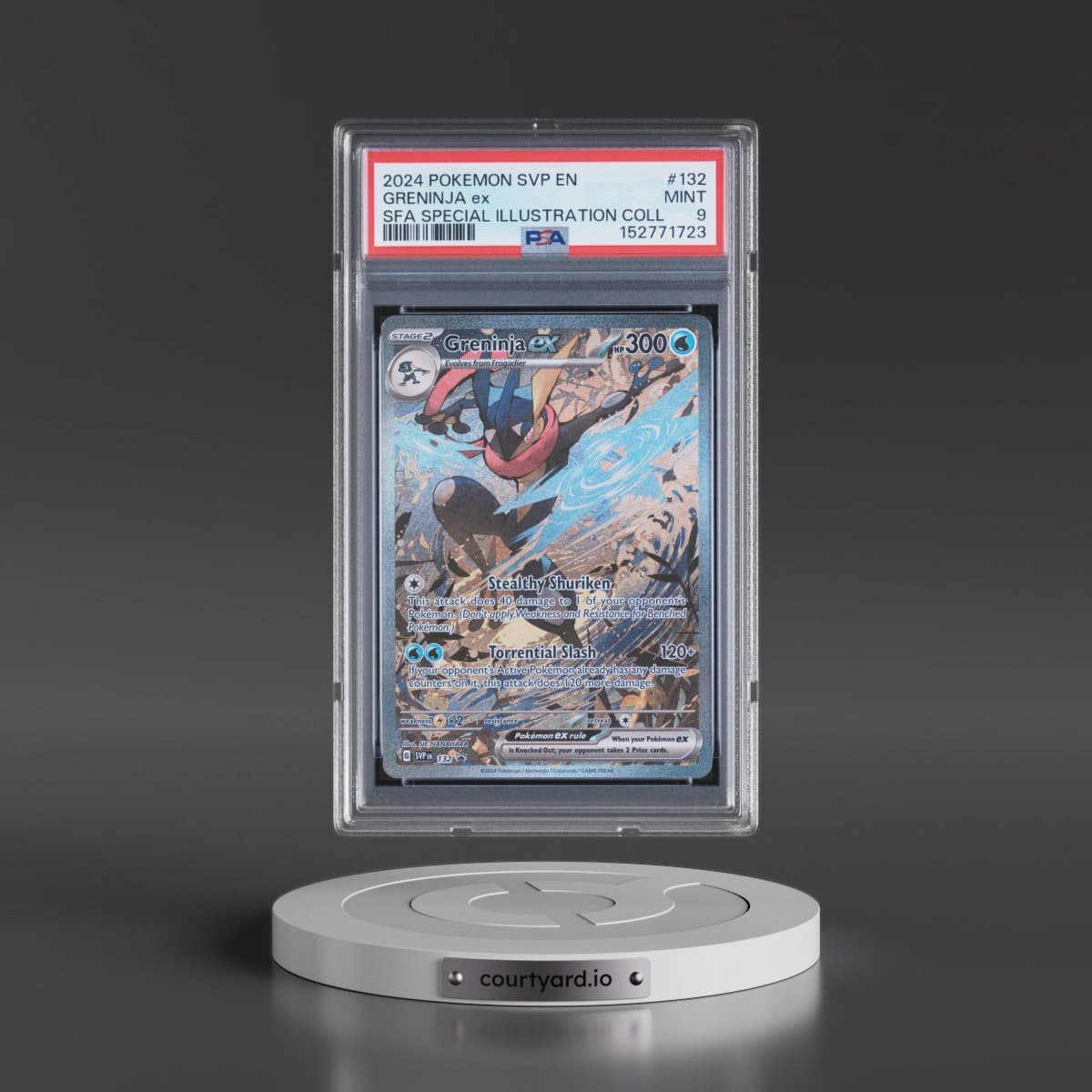 2024 Pokémon Svp EN-SV Black Star Promo #132 Greninja EX - Holo Shrouded Fable Special Illustration Collection (PSA 9 MINT)