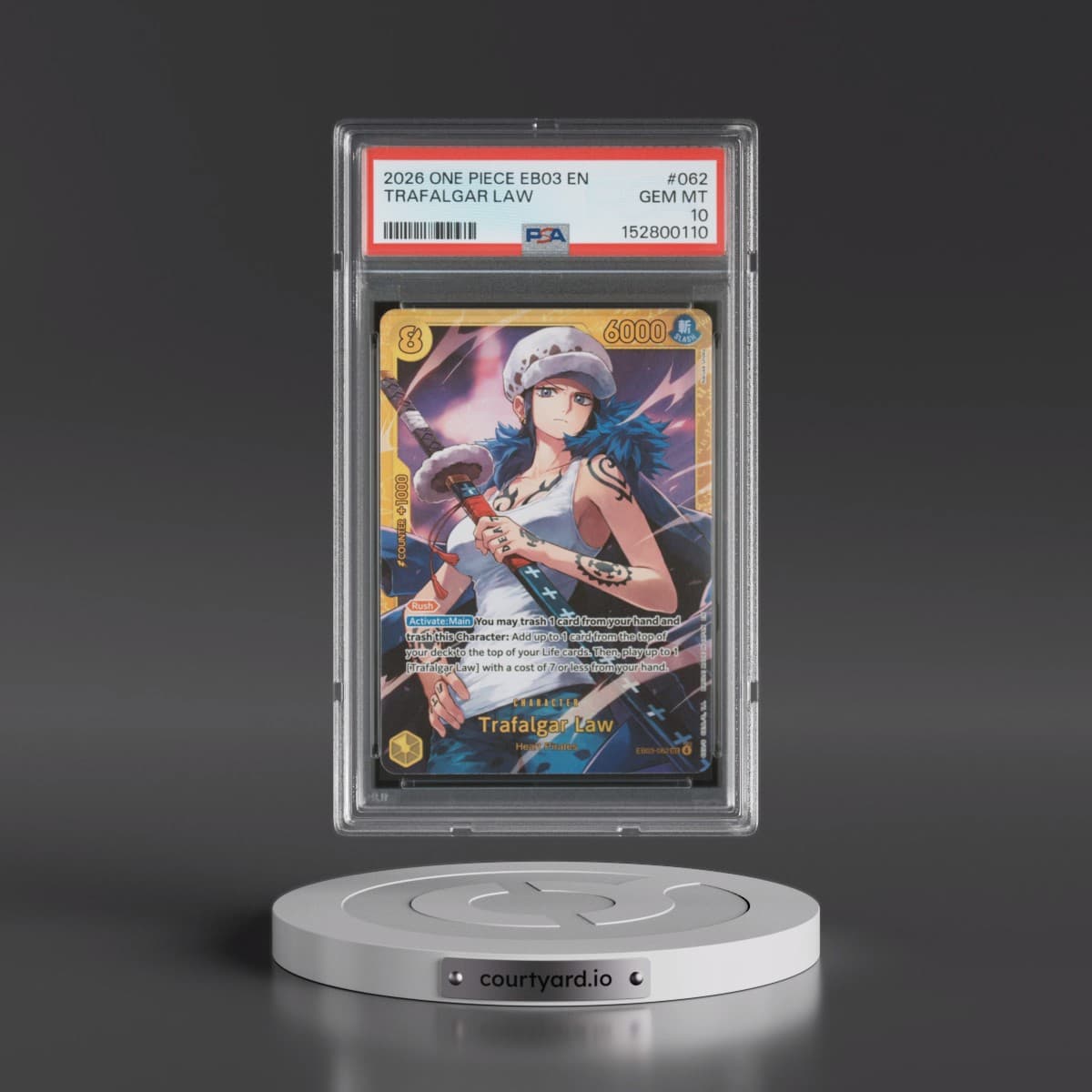 2026 One Piece EB03-Extra Booster -One Piece Heroines Edition #062 Trafalgar Law (PSA 10 GEM MINT)